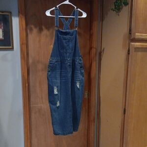 Denim Dress with Distressed Details